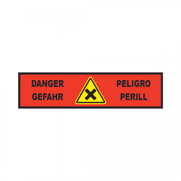 Banderole horizontale 2000X500 "DANGER" Croisement FR-DE-ES-CA  # MONTEE BANH020-M
